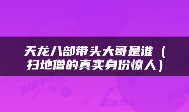 天龙八部带头大哥是谁（扫地僧的真实身份惊人）