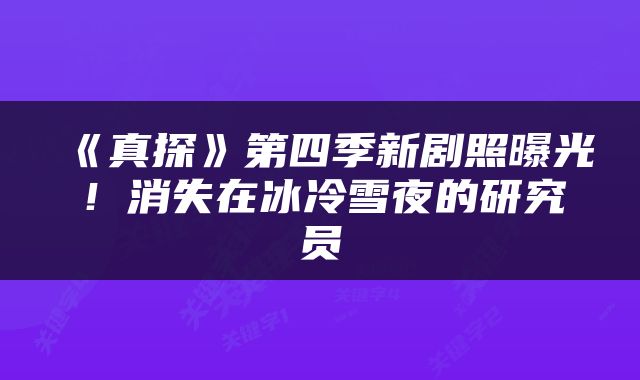 《真探》第四季新剧照曝光！消失在冰冷雪夜的研究员