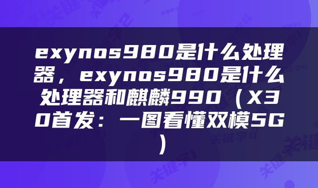 exynos980是什么处理器，exynos980是什么处理器和麒麟990（X30首发：一图看懂双模5G）