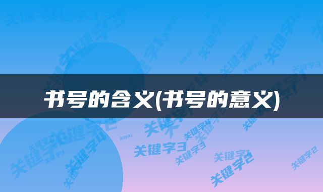 书号的含义(书号的意义)