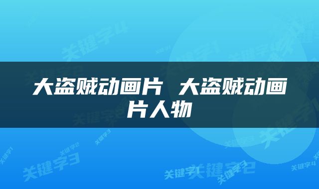 大盗贼动画片 大盗贼动画片人物