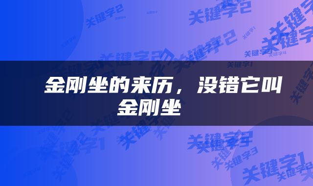  金刚坐的来历，没错它叫金刚坐 