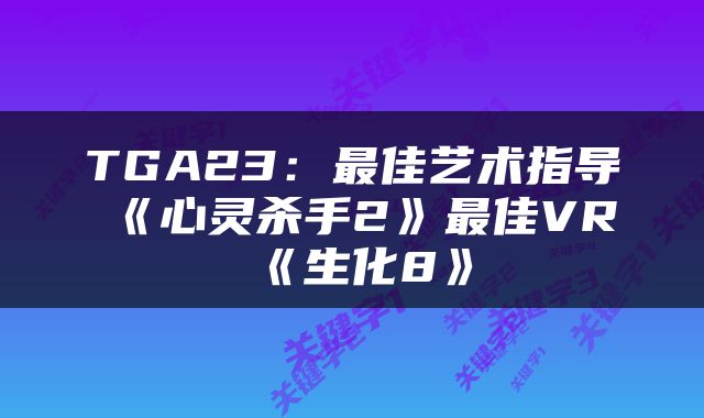 TGA23：最佳艺术指导《心灵杀手2》最佳VR《生化8》