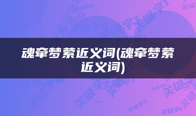 魂牵梦萦近义词(魂牵梦萦 近义词)