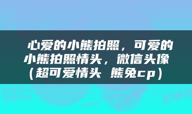  心爱的小熊拍照，可爱的小熊拍照情头，微信头像（超可爱情头 熊兔cp） 