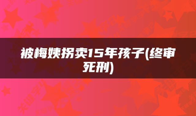被梅姨拐卖15年孩子(终审死刑)
