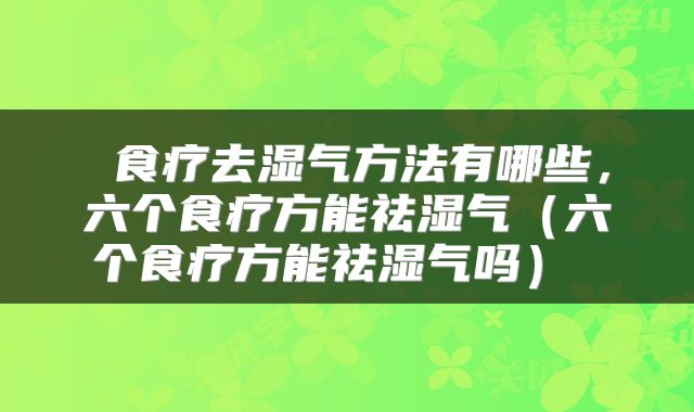  食疗去湿气方法有哪些，六个食疗方能祛湿气（六个食疗方能祛湿气吗） 