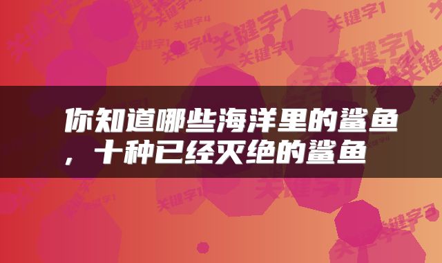  你知道哪些海洋里的鲨鱼，十种已经灭绝的鲨鱼 