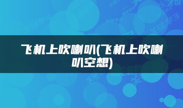 飞机上吹喇叭(飞机上吹喇叭空想)