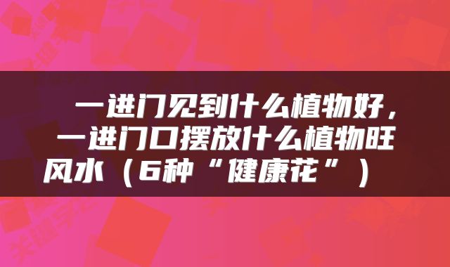  一进门见到什么植物好，一进门口摆放什么植物旺风水（6种“健康花”） 