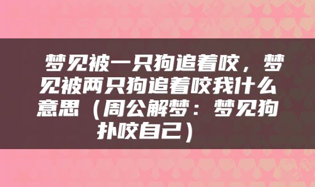  梦见被一只狗追着咬，梦见被两只狗追着咬我什么意思（周公解梦：梦见狗扑咬自己） 