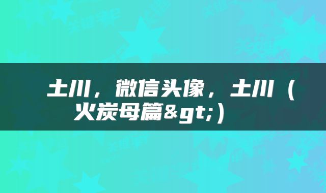  土川，微信头像，土川（火炭母篇>） 