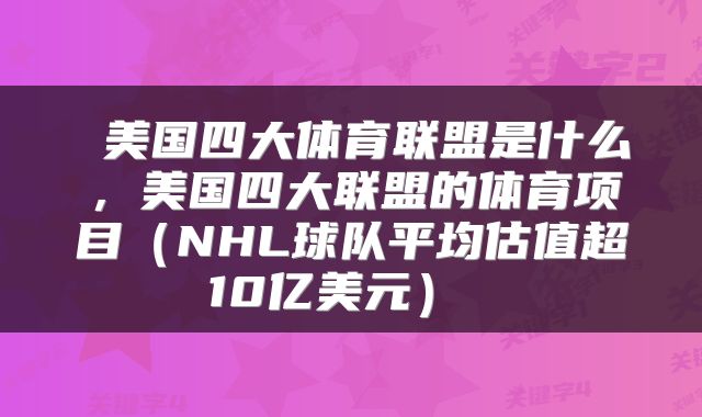  美国四大体育联盟是什么，美国四大联盟的体育项目（NHL球队平均估值超10亿美元） 
