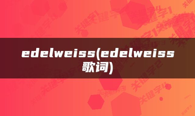 edelweiss(edelweiss歌词)