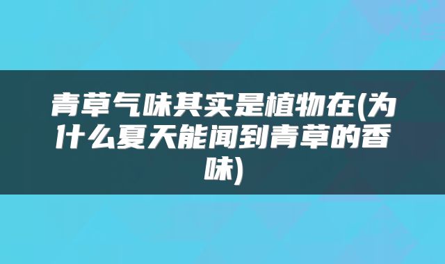 青草气味其实是植物在(为什么夏天能闻到青草的香味)