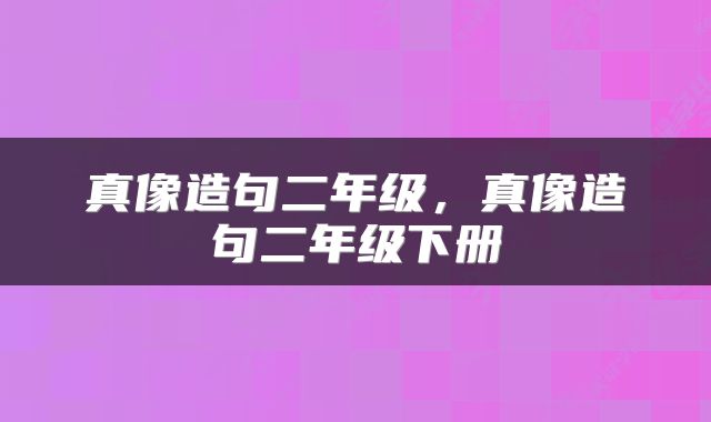 真像造句二年级，真像造句二年级下册