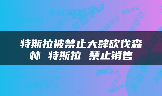特斯拉被禁止大肆砍伐森林 特斯拉 禁止销售