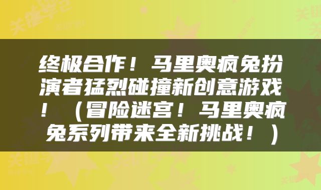 终极合作！马里奥疯兔扮演者猛烈碰撞新创意游戏！（冒险迷宫！马里奥疯兔系列带来全新挑战！）