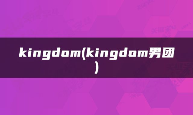 kingdom(kingdom男团)