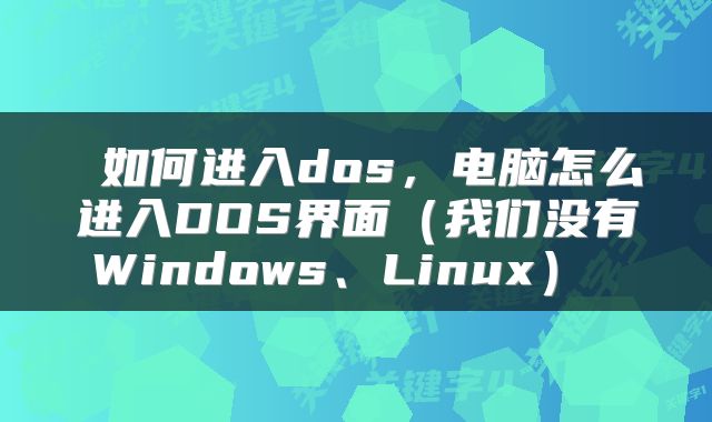  如何进入dos，电脑怎么进入DOS界面（我们没有Windows、Linux） 