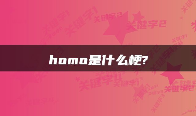 homo是什么梗?