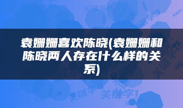 袁姗姗喜欢陈晓(袁姗姗和陈晓两人存在什么样的关系)