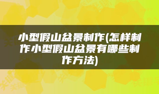 小型假山盆景制作(怎样制作小型假山盆景有哪些制作方法)