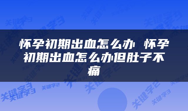 怀孕初期出血怎么办 怀孕初期出血怎么办但肚子不痛