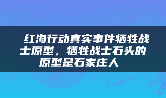  红海行动真实事件牺牲战士原型，牺牲战士石头的原型是石家庄人 