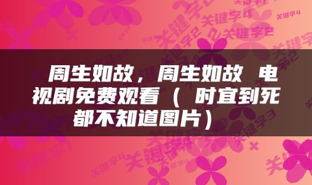 周生如故，周生如故 电视剧免费观看（漼时宜到死都不知道图片） 