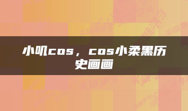 小叽cos，cos小柔黑历史画画