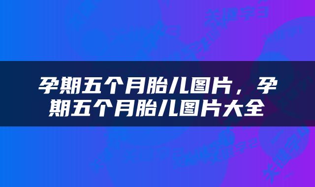 孕期五个月胎儿图片，孕期五个月胎儿图片大全