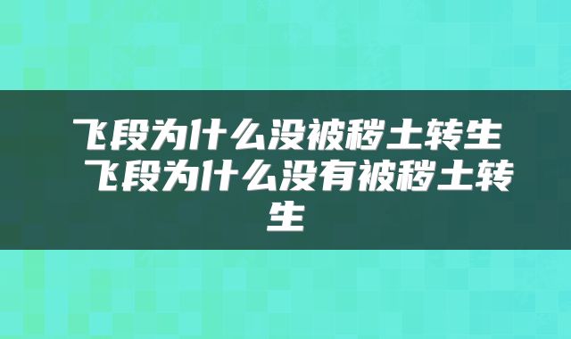 飞段为什么没被秽土转生 飞段为什么没有被秽土转生