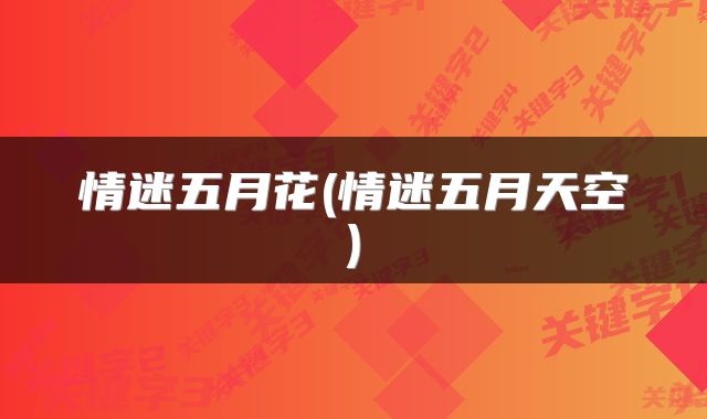 情迷五月花(情迷五月天空)
