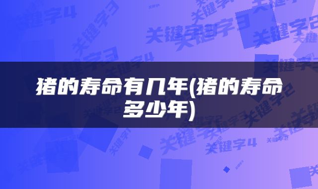 猪的寿命有几年(猪的寿命多少年)