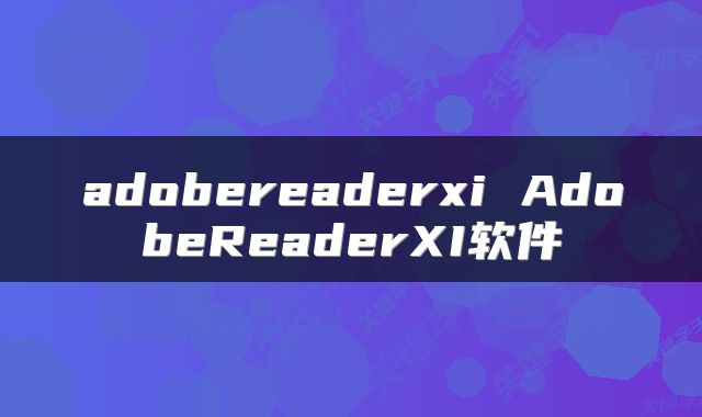 adobereaderxi AdobeReaderXI软件