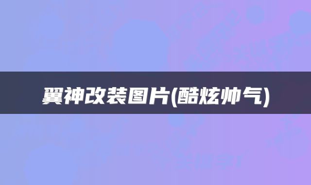 翼神改装图片(酷炫帅气)