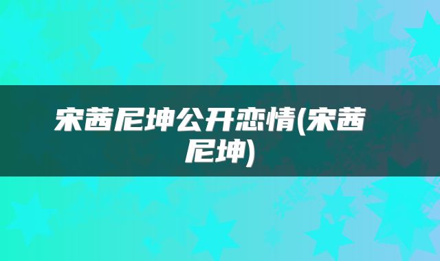 宋茜尼坤公开恋情(宋茜 尼坤)