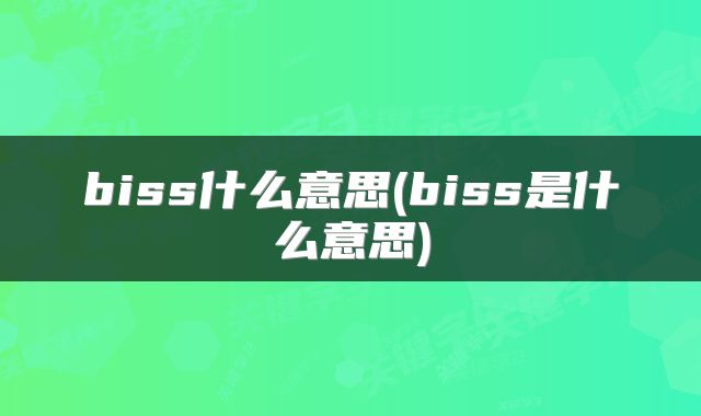 biss什么意思(biss是什么意思)