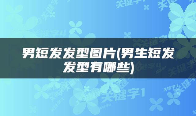 男短发发型图片(男生短发发型有哪些)