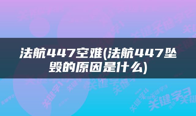 法航447空难(法航447坠毁的原因是什么)