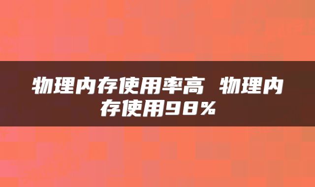 物理内存使用率高 物理内存使用98%