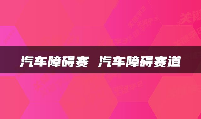 汽车障碍赛 汽车障碍赛道