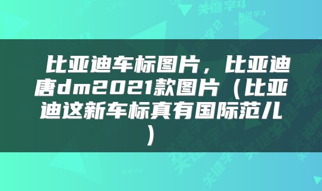  比亚迪车标图片，比亚迪唐dm2021款图片（比亚迪这新车标真有国际范儿） 
