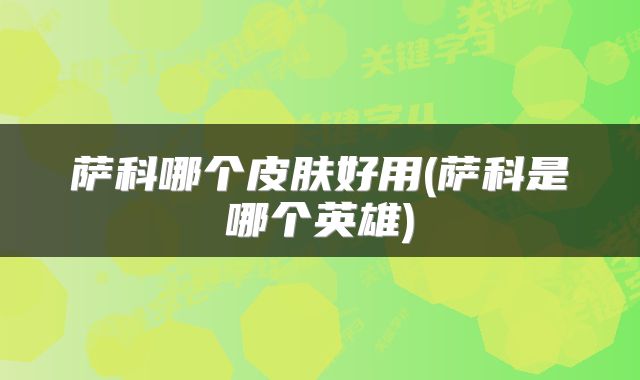 萨科哪个皮肤好用(萨科是哪个英雄)
