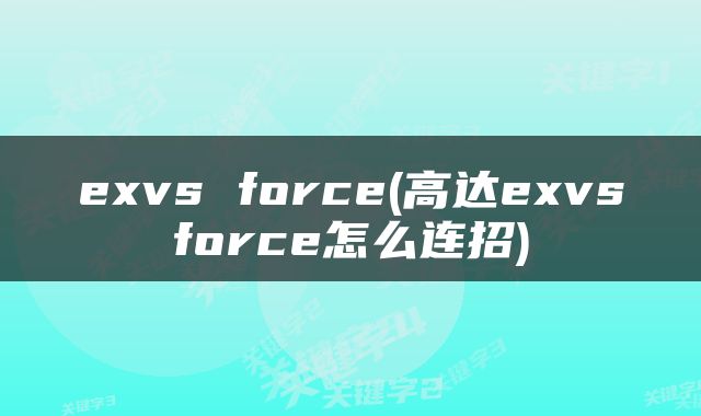 exvs force(高达exvsforce怎么连招)