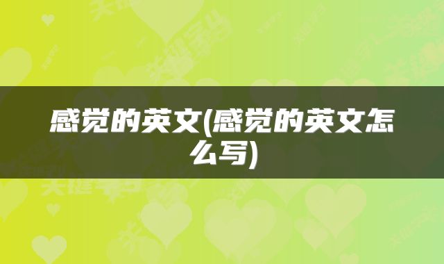 感觉的英文(感觉的英文怎么写)