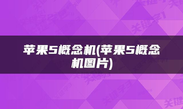 苹果5概念机(苹果5概念机图片)