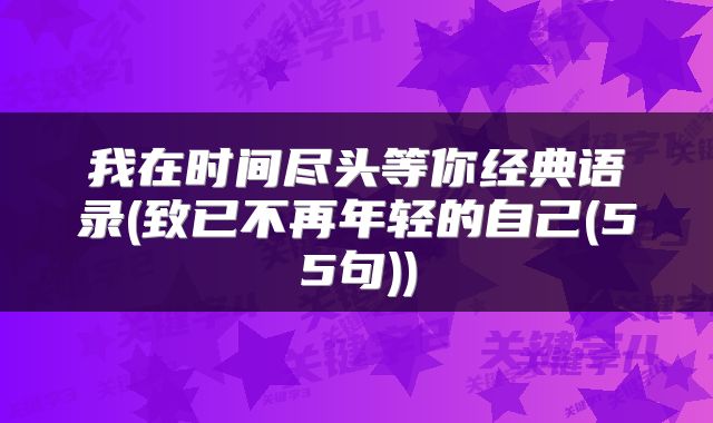 我在时间尽头等你经典语录(致已不再年轻的自己(55句))