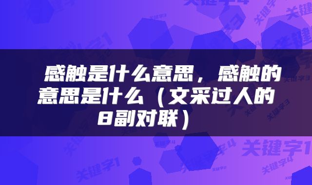  感触是什么意思，感触的意思是什么（文采过人的8副对联） 